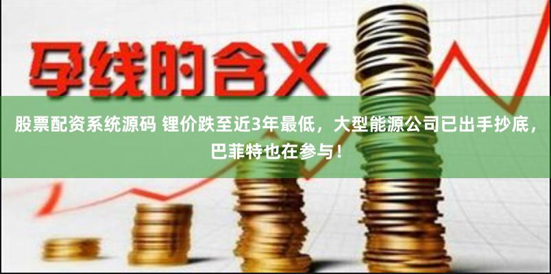 股票配资系统源码 锂价跌至近3年最低，大型能源公司已出手抄底，巴菲特也在参与！